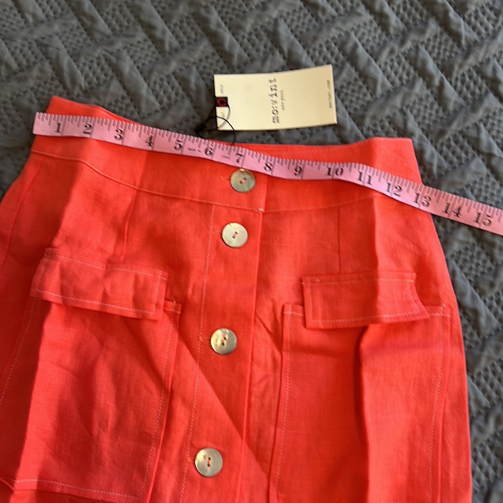 NWT Movint : Orange Linen Skirt - XS - Picture 8 of 10
